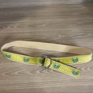 Ralph Lauren Aqua Crab Size Small Cotton Web Belt
